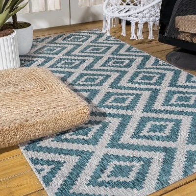 Sintra Diamond Indoor/Outdoor Area Rug - JONATHAN Y 4 Sintra Diamond Indoor/Outdoor Area Rug - JONATHAN Y - Image 4