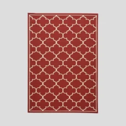 Thornhill Geometric Outdoor Rug Red/Ivory - Christopher Knight Home -Garden Furniture Store GUEST 964b1dfb 9d91 4fcd b5c0 60005f105a2b