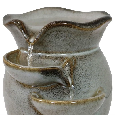 Sunnydaze Decor Sunnydaze Indoor Home Decorative Smooth Ceramic Cascading Side Tiers Tabletop Water Fountain - 8" - Light Brown 2 Sunnydaze Decor Sunnydaze Indoor Home Decorative Smooth Ceramic Cascading Side Tiers Tabletop Water Fountain - 8" - Light Brown - Image 2