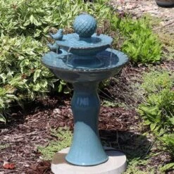 Sunnydaze Decor Sunnydaze 27"H Electric Green Ceramic 2-Tier Resting Birds Outdoor Water Fountain 14 Sunnydaze Decor Sunnydaze 27"H Electric Green Ceramic 2-Tier Resting Birds Outdoor Water Fountain -Garden Furniture Store GUEST 9833f9ca d804 4eb3 b69e ec2db947582a