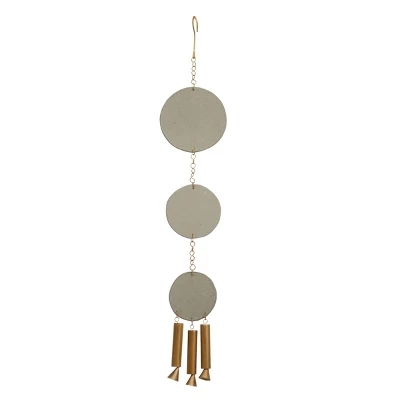 Gray Terracotta & Metal Wall Hanging - Foreside Home & Garden 3 Gray Terracotta & Metal Wall Hanging - Foreside Home & Garden - Image 3