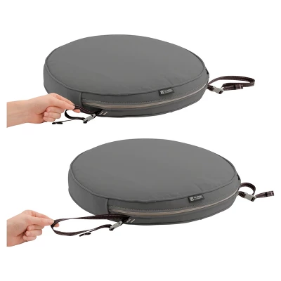 15" X 15" X 2" Montlake Fadesafe Round Patio Dining Seat Cushion Set - Light Charcoal Gray - Classic Accessories 5 15" X 15" X 2" Montlake Fadesafe Round Patio Dining Seat Cushion Set - Light Charcoal Gray - Classic Accessories - Image 5