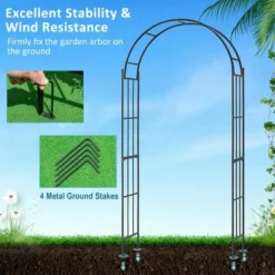 Costway Garden Arch Arbor Trellis Pergola 7.5 Ft Metal Archway For Climbing Plants Party -Garden Furniture Store GUEST 991dd70c 0002 43bf 8e60 b37521f75d4f