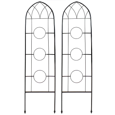 Sunnydaze Decor Sunnydaze 2-Piece Arched Climbing Plants Wall Trellis With Flower Pot Supports 7 Sunnydaze Decor Sunnydaze 2-Piece Arched Climbing Plants Wall Trellis With Flower Pot Supports - Image 7