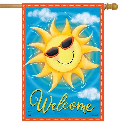 Summer Sunshine Welcome House Flag Sunglasses 28" X 40" Briarwood Lane 1 Summer Sunshine Welcome House Flag Sunglasses 28" X 40" Briarwood Lane