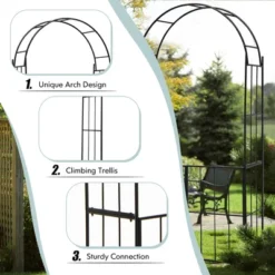 Costway Garden Arch Arbor Trellis With Gate 7.5 Ft Patio Archway Pergola For Wedding -Garden Furniture Store GUEST 9b8c81de 38cb 4742 b26e ee3c3fe20860