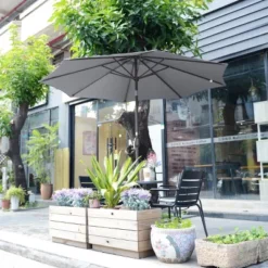 9-Foot Patio Umbrella - Easy Crank Outdoor Table Umbrella With Steel Ribs And Aluminum Pole For Deck, Porch, Backyard, Or Pool By Nature Spring (Gray) 10 9-Foot Patio Umbrella - Easy Crank Outdoor Table Umbrella With Steel Ribs And Aluminum Pole For Deck, Porch, Backyard, Or Pool By Nature Spring (Gray) -Garden Furniture Store GUEST 9bd677ea 22f8 4eb3 bb86 02e198a11478