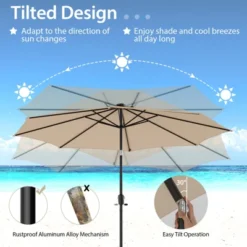 Costway 10 FT 112 LED Solar-Lighted Patio Table Market Umbrella Crank Tilt Outdoor Beige/Coffee/Navy/Wine 19 Costway 10 FT 112 LED Solar-Lighted Patio Table Market Umbrella Crank Tilt Outdoor Beige/Coffee/Navy/Wine -Garden Furniture Store GUEST 9c23c004 fbaf 4976 abd9 3fee7c6bee1c