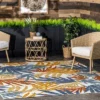 NuLOOM Flor Multi Tropical Leaves Indoor/Outdoor Patio Area Rug