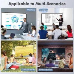 Costway 100'' Projector Screen W/ Stand 16:9 HD 4K Indoor Outdoor Projection Movie Screen -Garden Furniture Store GUEST 9ca096b4 08cd 441d 9751 80ad04e2d72e