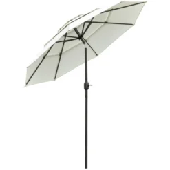 Outsunny 9FT 3 Tiers Patio Umbrella Outdoor Market Umbrella With Crank, Push Button Tilt For Deck, Backyard And Lawn 16 Outsunny 9FT 3 Tiers Patio Umbrella Outdoor Market Umbrella With Crank, Push Button Tilt For Deck, Backyard And Lawn -Garden Furniture Store GUEST 9dd9c785 fa34 4eb0 9c6b 167d14561f27