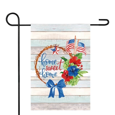 Northlight Home Sweet Home Wreath Patriotic Outdoor Garden Flag 18" X 12.5" 1 Northlight Home Sweet Home Wreath Patriotic Outdoor Garden Flag 18" X 12.5"