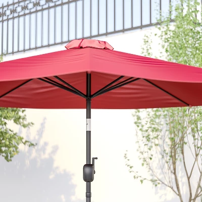 Emma And Oliver 9' Outdoor Patio Umbrella-Crank & Tilt Function - 1.5" Diameter Steel Pole 2 Emma And Oliver 9' Outdoor Patio Umbrella-Crank & Tilt Function - 1.5" Diameter Steel Pole - Image 2
