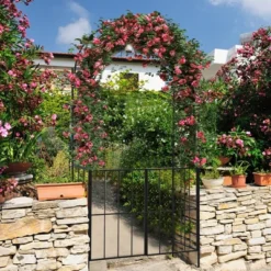 Costway Garden Arch Arbor Trellis With Gate 7.5 Ft Patio Archway Pergola For Wedding -Garden Furniture Store GUEST 9ee8c89f 2736 4e47 8bd4 bae6ec3434ed