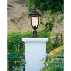 John Timberland Bellagio Rustic Outdoor Post Light Veranda Bronze 21" Hammered Glass For Exterior Barn Deck Post Light House Porch Yard Patio Home -Garden Furniture Store GUEST a22d078b 160f 4791 90f4 1e4f0b1db994