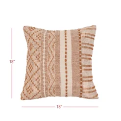 18x18" Hand Woven Rust Geo Stripe Outdoor Pillow Polyester With Polyester Fill By Foreside Home & Garden 9 18x18" Hand Woven Rust Geo Stripe Outdoor Pillow Polyester With Polyester Fill By Foreside Home & Garden -Garden Furniture Store GUEST a2385151 5035 49d2 a5bd 7300468ca28b