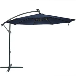 Sunnydaze Decor Sunnydaze Outdoor Cantilever Offset Patio With Solar LED Lights, Crank, And Cross Base - 10' -Garden Furniture Store GUEST a265b7d9 c8c3 414b ab4e 2fa1466c22df
