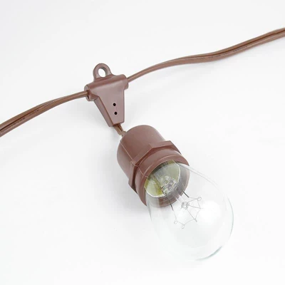 Novelty Lights Edison Outdoor String Lights With 25 Suspended Sockets Brown Wire 37.5 Feet 3 Novelty Lights Edison Outdoor String Lights With 25 Suspended Sockets Brown Wire 37.5 Feet - Image 3