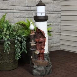 Sunnydaze Decor Sunnydaze 36"H Electric Polyresin Gull's Cove Lighthouse Outdoor Water Fountain With LED Light 15 Sunnydaze Decor Sunnydaze 36"H Electric Polyresin Gull's Cove Lighthouse Outdoor Water Fountain With LED Light -Garden Furniture Store GUEST a310b993 790b 482b 8ee3 f5b4e1fe9bb1