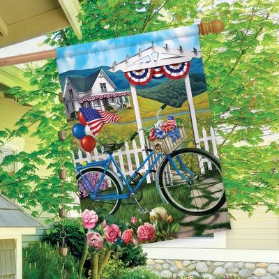 Patriotic Bicycle Fourth Of July House Flag Balloons Bunting 28" X 40" Briarwood Lane 2 Patriotic Bicycle Fourth Of July House Flag Balloons Bunting 28" X 40" Briarwood Lane - Image 2