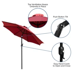 Emma And Oliver 9' Outdoor Patio Umbrella-Crank & Tilt Function - 1.5" Diameter Steel Pole 12 Emma And Oliver 9' Outdoor Patio Umbrella-Crank & Tilt Function - 1.5" Diameter Steel Pole -Garden Furniture Store GUEST a79ff597 36b6 46fc 9e64 83be7a3db27e