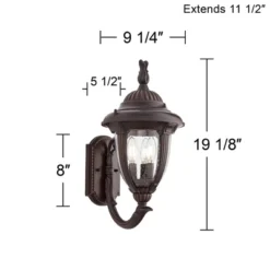 John Timberland Casa Sierra Rustic Vintage Outdoor Wall Light Fixture Bronze Upbridge 19 1/8" Clear Seedy Glass For Post Exterior Barn Deck House Yard -Garden Furniture Store GUEST a868a2cc 8f07 4404 a1dc 10fa090f0ee2