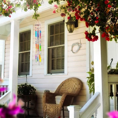 Beachcombers Colorful Glass Painted Sun Catcher Coastal Wind Chime Tropical Decor Ocean Decoration 3 Beachcombers Colorful Glass Painted Sun Catcher Coastal Wind Chime Tropical Decor Ocean Decoration - Image 3