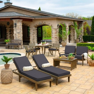 Arden Selections 20" X 20" ProFoam Outdoor Dining Seat Cushion Slate 8 Arden Selections 20" X 20" ProFoam Outdoor Dining Seat Cushion Slate - Image 8