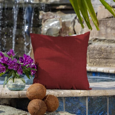 2pk Leala Texture Square Outdoor Throw Pillows Ruby - Arden Selections 1 2pk Leala Texture Square Outdoor Throw Pillows Ruby - Arden Selections