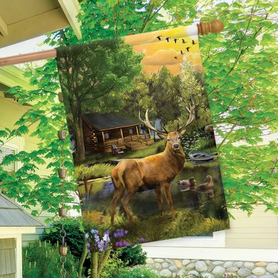 Great Outdoors Summer House Flag Elk Wildlife Outdoors 28" X 40" Briarwood Lane 2 Great Outdoors Summer House Flag Elk Wildlife Outdoors 28" X 40" Briarwood Lane - Image 2