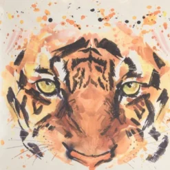 18"x18" Reversible Indoor/Outdoor Tiger And Chevron Print Square Throw Pillow - Mina Victory