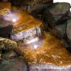 19" River Rocks And Logs Fountain With LED Lights Gray/Cool White - Alpine Corporation -Garden Furniture Store GUEST b203d2a9 73bc 452d b55d 468674d51d87