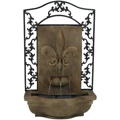 Sunnydaze Decor Sunnydaze 33"H Electric Polystone French Lily Design Outdoor Wall-Mount Water Fountain 7 Sunnydaze Decor Sunnydaze 33"H Electric Polystone French Lily Design Outdoor Wall-Mount Water Fountain - Image 7