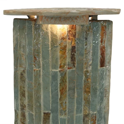 Sunnydaze Decor Sunnydaze 49"H Electric Natural Slate Tower Column Indoor/Outdoor Water Fountain With LED Light 2 Sunnydaze Decor Sunnydaze 49"H Electric Natural Slate Tower Column Indoor/Outdoor Water Fountain With LED Light - Image 2
