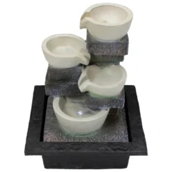 Northlight 11" LED Lighted Cascading 4-Tier Bowl Indoor Tabletop Water Fountain -Garden Furniture Store GUEST b3791cc7 094f 4176 9583 c7f384f4d615