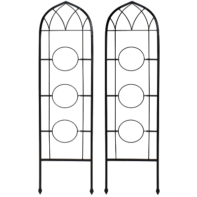 Sunnydaze Decor Sunnydaze 2-Piece Arched Climbing Plants Wall Trellis With Flower Pot Supports 8 Sunnydaze Decor Sunnydaze 2-Piece Arched Climbing Plants Wall Trellis With Flower Pot Supports - Image 8