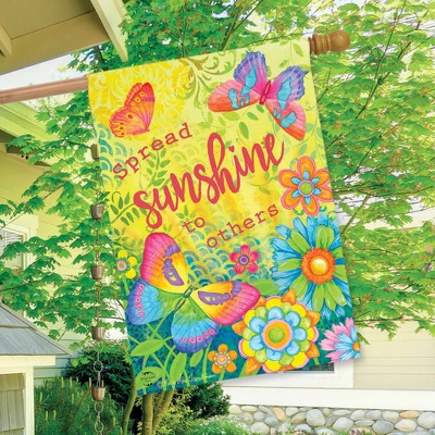 Spread Sunshine To Others Spring House Flag Floral Inspirational 28" X 40" Briarwood Lane 2 Spread Sunshine To Others Spring House Flag Floral Inspirational 28" X 40" Briarwood Lane - Image 2