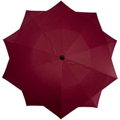 Northlight 8.85ft Outdoor Patio Lotus Umbrella With Hand Crank, Burgundy 2 Northlight 8.85ft Outdoor Patio Lotus Umbrella With Hand Crank, Burgundy - Image 2