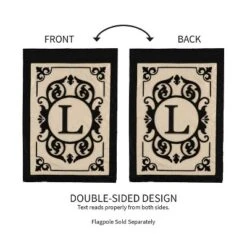 Evergreen Flag Cambridge Chic Letter L Monogram Applique Garden Flag - 12.5" Wide X 18" High -Garden Furniture Store GUEST b69b5f4f 87ba 4484 9b93 b3570e930bf3
