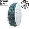 Novelty Lights 1000 Feet C9/E17 Intermediate Base Christmas Bulk Spool, Vintage Holiday Hanging Light String, SPT-1 18 Gauge Green Wire