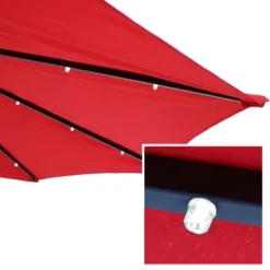Sunnydaze Decor Sunnydaze Solar Outdoor Half Patio Umbrella With LED Lights And Crank - 9' 17 Sunnydaze Decor Sunnydaze Solar Outdoor Half Patio Umbrella With LED Lights And Crank - 9' -Garden Furniture Store GUEST b9d924aa 2e5f 43f2 a349 84a033e9930e