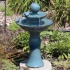 Sunnydaze Decor Sunnydaze 27"H Electric Green Ceramic 2-Tier Resting Birds Outdoor Water Fountain