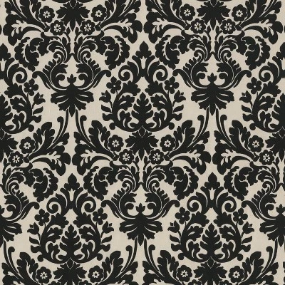 Essence Damask 2pc Rectangular Outdoor Throw Pillow Set Black - Pillow Perfect 3 Essence Damask 2pc Rectangular Outdoor Throw Pillow Set Black - Pillow Perfect - Image 3