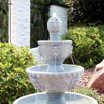 Sunnydaze Decor Sunnydaze 53"H Electric Fiberglass And Resin 4-Tier Lion Head Design Outdoor Water Fountain 6 Sunnydaze Decor Sunnydaze 53"H Electric Fiberglass And Resin 4-Tier Lion Head Design Outdoor Water Fountain - Image 6