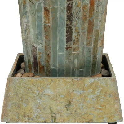 Sunnydaze Decor Sunnydaze 49"H Electric Natural Slate Tower Column Indoor/Outdoor Water Fountain With LED Light 3 Sunnydaze Decor Sunnydaze 49"H Electric Natural Slate Tower Column Indoor/Outdoor Water Fountain With LED Light - Image 3