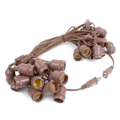 Novelty Lights Edison Outdoor String Lights With 25 Suspended Sockets Brown Wire 37.5 Feet 1 Novelty Lights Edison Outdoor String Lights With 25 Suspended Sockets Brown Wire 37.5 Feet