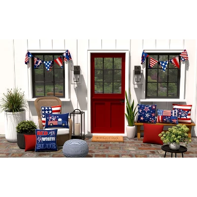 12"x18" Outdoor/Indoor Patriotic Truck Lumbar Throw Pillow Red - Pillow Perfect 3 12"x18" Outdoor/Indoor Patriotic Truck Lumbar Throw Pillow Red - Pillow Perfect - Image 3