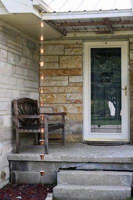 Marrgon Copper Rain Chain With Bell Style Cups For Gutter Downspout Replacement 5 Marrgon Copper Rain Chain With Bell Style Cups For Gutter Downspout Replacement - Image 5