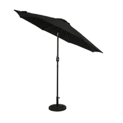 9' X 9' Mirage II Market Patio Umbrella With Auto-Tilt Black - Island Umbrella