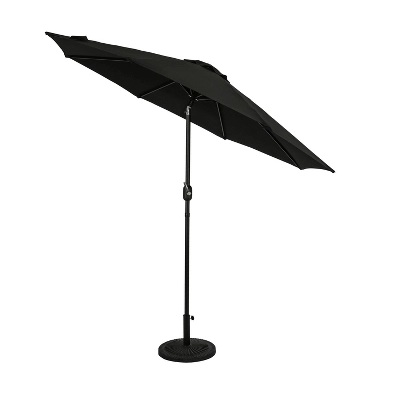 9' X 9' Mirage II Market Patio Umbrella With Auto-Tilt Black - Island Umbrella 1 9' X 9' Mirage II Market Patio Umbrella With Auto-Tilt Black - Island Umbrella